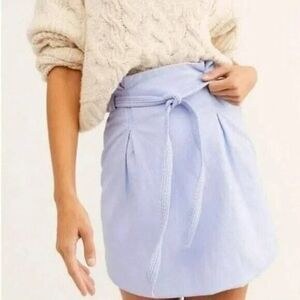 Free People | Payton High Waisted Faux Leather Skirt Paperbag Lilac Vegan Size 4